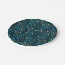 Art Deco pattern with gold geometric shapes Pappteller