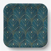 Art Deco pattern with gold geometric shapes Pappteller (Vorderseite)