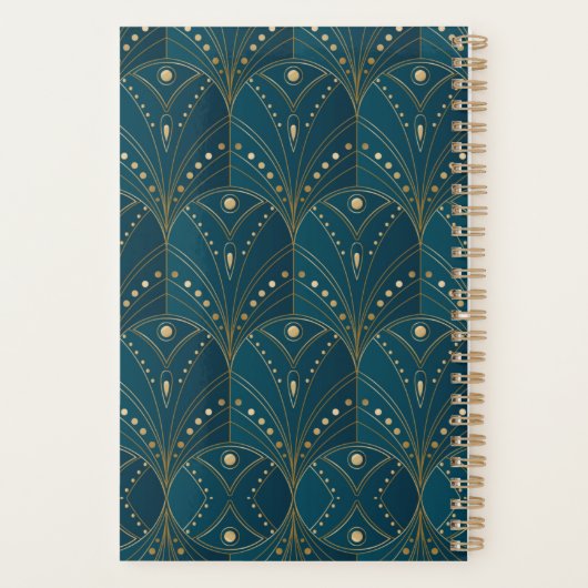 Art Deco pattern with gold geometric shapes Planer (Rückseite)