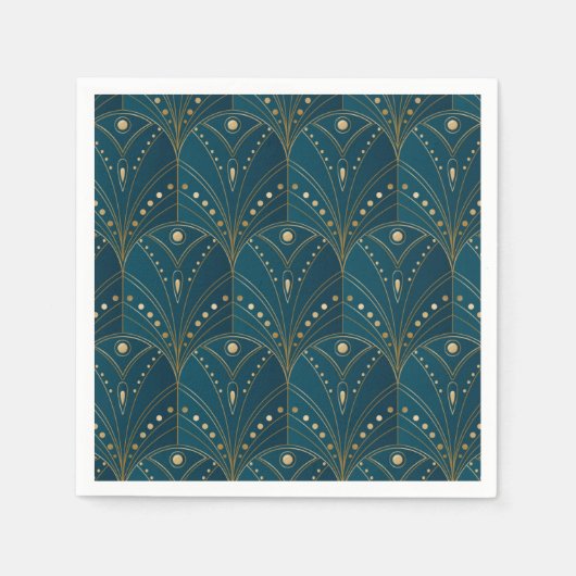 Art Deco pattern with gold geometric shapes Serviette (Vorderseite)