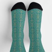 Art Deco pattern with gold geometric shapes  Socken (Oben)