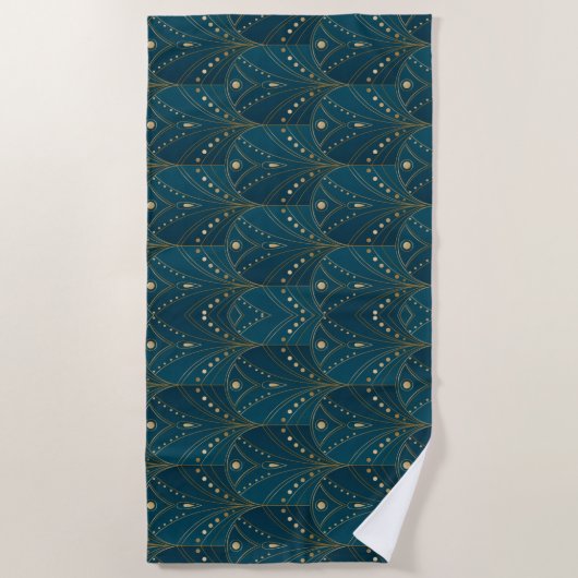 Art Deco pattern with gold geometric shapes Strandtuch (Vorderseite)