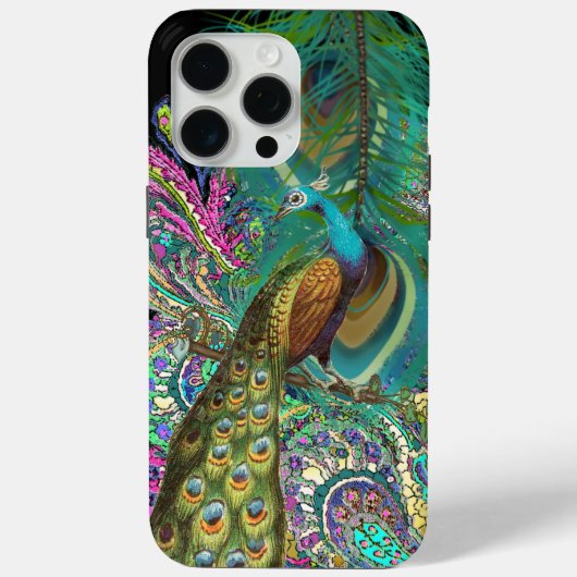 Art Deco Peacock Case-Mate iPhone Hülle (Rückseite)