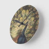 Art Deco Peacock Clock Runde Wanduhr (Winkel)