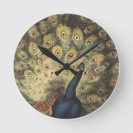 Art Deco Peacock Clock Runde Wanduhr