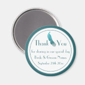 Art Deco Peacock Danke Gastgeschenk Hochzeit Magne Magnet (Vorderseite/Rückseite)