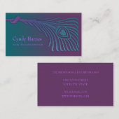 Art Deco Peacock Feather Business Card Set 1103 Visitenkarte (Vorne/Hinten)