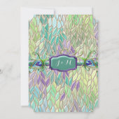 Art Deco Peacock Feather Glitzer Movie Ticket Einladung (Rückseite)