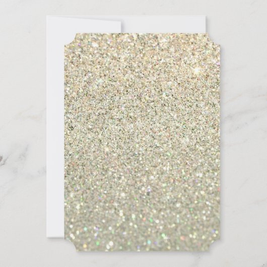 Art Deco Peacock Feather Glitzer Movie Ticket Einladung (Rückseite)