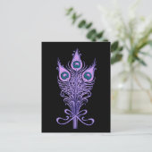 Art Deco Peacock Feathers Wedding Theme Postkarte (Stehend Vorderseite)