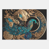 Art Deco Peacock Geschenkpapier Set (Vorderseite 2)