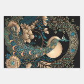 Art Deco Peacock Geschenkpapier Set (Vorderseite)