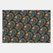 Art Deco Peacock Geschenkpapier Set (Vorderseite 3)