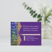 Art Deco Peacock Glam Old Hollywood Lila Wedding RSVP Karte (Stehend Vorderseite)