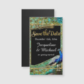 Art Deco Peacock Glam Old Hollywood Save the Date Magnetkarte (Vorne/Hinten)