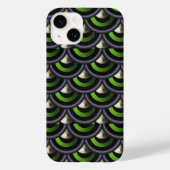 Art Deco Peacock Meerjungfrau Fischskala Case-Mate iPhone Hülle (Rückseite)
