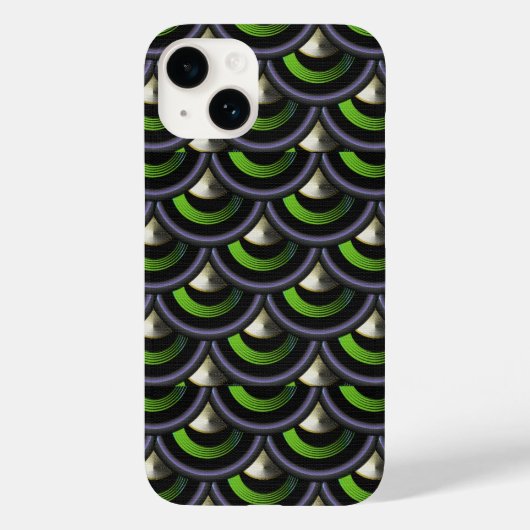 Art Deco Peacock Meerjungfrau Fischskala Case-Mate iPhone Hülle (Rückseite)
