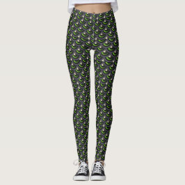 Art Deco Peacock Mermaid Skin Japanese Wave Leggings