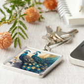 Art Deco Peacock Schlüsselanhänger (Seite)