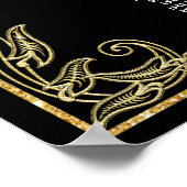 Art Deco Pearls floral Gatsby Roaring 20s Sitzplät Poster (Ecke)