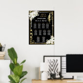 Art Deco Pearls floral Gatsby Roaring 20s Sitzplät Poster (Heimbüro)