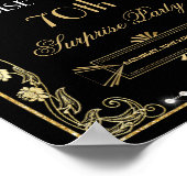 Art Deco Pearls White Blume Gatsby 20s Willkommen Poster (Ecke)