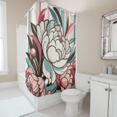 Art Deco Peonies Duschvorhang (Beispiel)