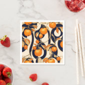 Art Deco Persimmon Fruchtmuster Serviette (Beispiel)