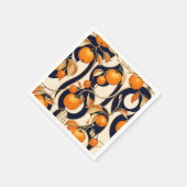 Art Deco Persimmon Fruchtmuster Serviette (Ecke)
