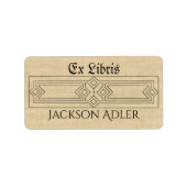 Art Deco Personalisiert Ex Libris Buch Adressaufkleber (Vorne)