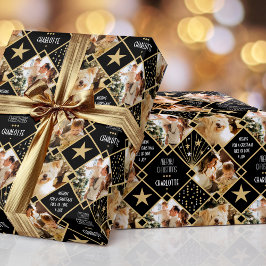 Art Deco Personalisiert Name Fotos Weihnachten Sch Geschenkpapier