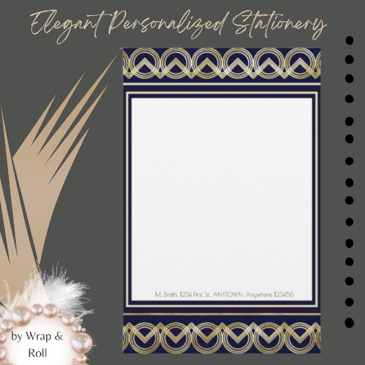 Art Deco Personalisiert Stationery Briefpapier