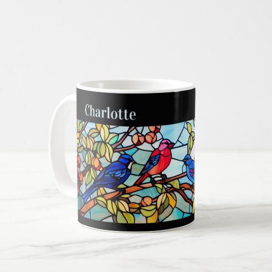 Art Déco - Personalisierte Glashütten Kaffeetasse (Vorderseite Links)