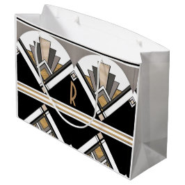 Art Deco Personalisiertes Delight Muster Große Geschenktüte