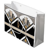 Art Deco Personalisiertes Delight Muster Große Geschenktüte (Vorderseite Schrägansicht)