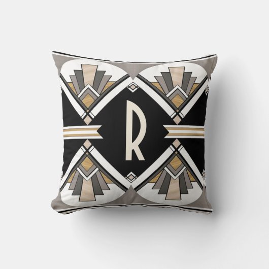 Art Deco Personalisiertes Delight Muster Kissen (Vorderseite)