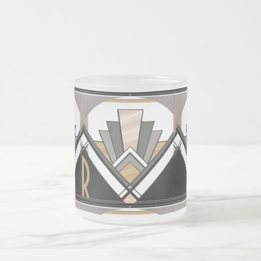 Art Deco Personalisiertes Delight Muster Mattglastasse (Mittel)