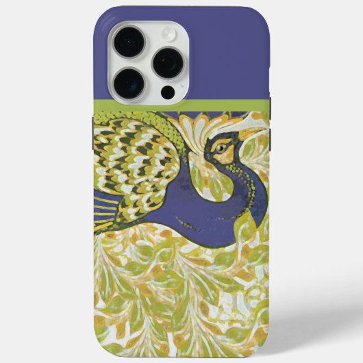 Art Deco Pfau Case-Mate iPhone Hülle (Rückseite)