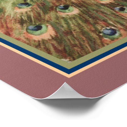 Art-Deco-Pfau der 1920er Jahre von Carlo Chiostri Poster (Ecke)