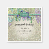 Art Deco Pfau Feather any Birthday Party Glam Serviette (Vorderseite)