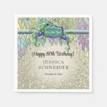 Art Deco Pfau Feather any Birthday Party Glam