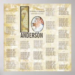 ART DECO Pfau Foto Hochzeitsskizze Poster