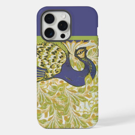 Art Deco Pfau iPhone Hülle (Rückseite)