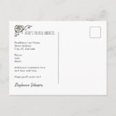 Art Deco Pfau Neue Adressenverschiebung Ankündigungspostkarte (Rückseite)