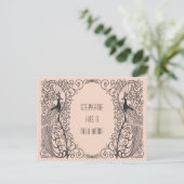 Art Deco Pfau Neue Adressenverschiebung Ankündigungspostkarte (Stehend Vorderseite)