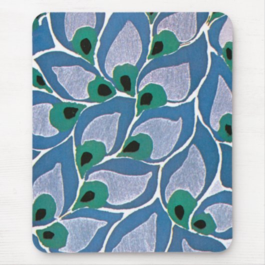 Art-Deco-Pfau von Seguy Mousepad (Vorne)