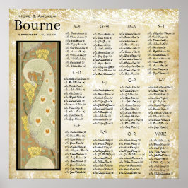 ART DECO Pfauenhochzeitkarte Poster