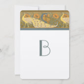 Art Deco Pfauenparade Bird Hochzeit Einladung (Rückseite)