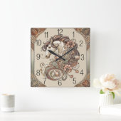 Art Deco Pferd Quadratische Wanduhr (Zuhause)