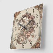 Art Deco Pferd Quadratische Wanduhr (Winkel)